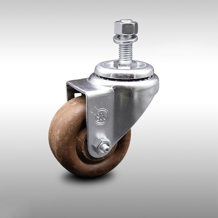 Service Caster 3.5 Inch SS High Temp Glass Filled Nylon Swivel 12mm Threaded Stem Caster SCC-SSTS20S3514-GFNSHT-M1215